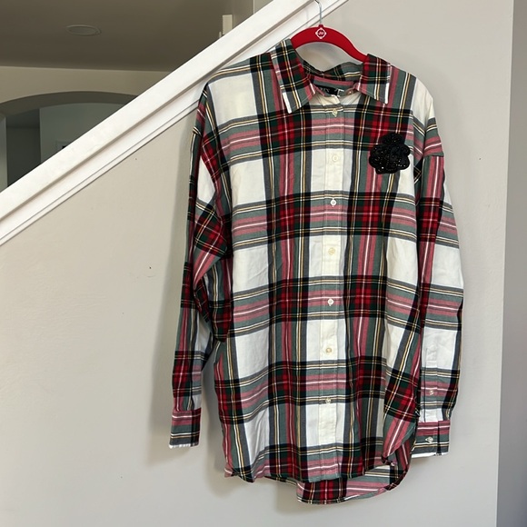 LAUREN RALPH LAUREN Bullion Checked Plaid Twill Shirt - Picture 9 of 15